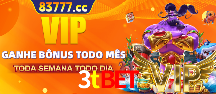 Banner promocional do 3tbet oferecendo 100% de recompensas adicionais contínuas para quem fizer o login diário (Daily sign-in), com um mascote de coelho.