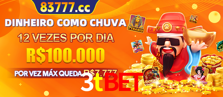 Banner do programa de recompensas Recomende para amigos do 3tbet, detalhando os bônus por convidar amigos, com prêmios que chegam a R$288.888.