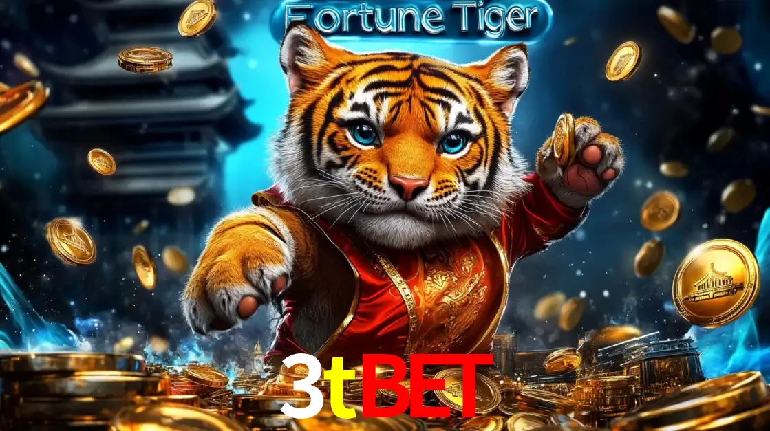 Imagem promocional do jogo de slot Fortune Tiger, com um tigre majestoso em traje tradicional cercado por uma fortuna em moedas de ouro, disponível agora no cassino 3tbet.